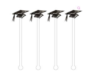 Graduation Cap Acrylic Stir Sticks