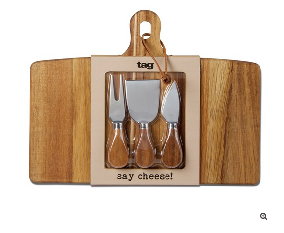 Long Acacia Board & Cheese Set