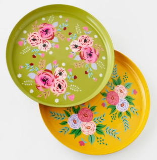 Hand Painted Floral Tray