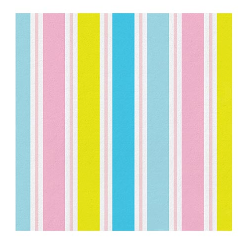 Pastel Striped Beverage Napkins