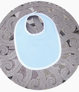 Blue Pique Baby Bib Without Trim