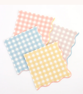 Gingham Beverage Napkins