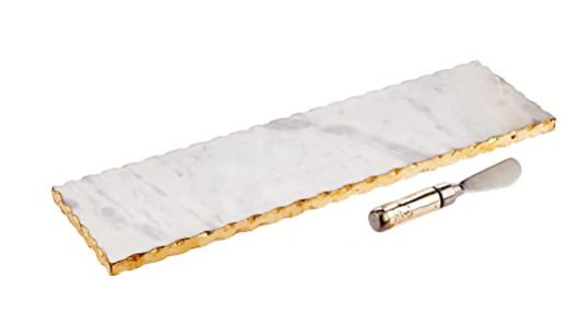 Gold Edge Marble Long Platter Set