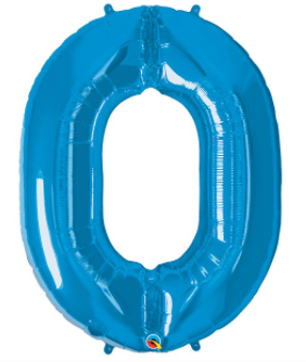 Blue Number 0 Balloon