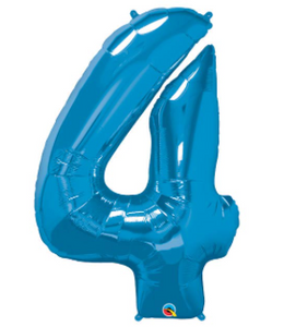 Blue Number 4 Balloon