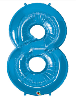 Blue Number 8 Balloon