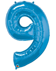 Blue Number 9 Balloon