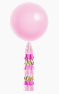 Jumbo Balloon & Tassel Tail - Pink