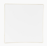 Square Coupe White & Gold Plastic Plates