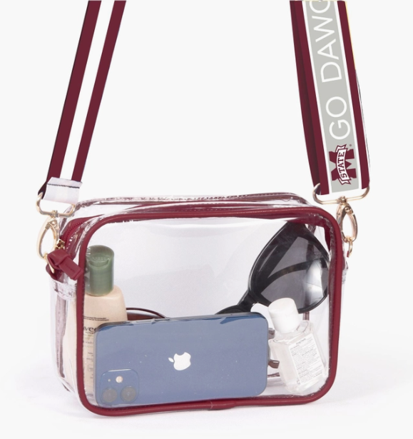 Clear Purse with Reversible Strap - State