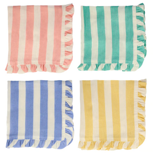 Striped Ruffle Fabric Napkins