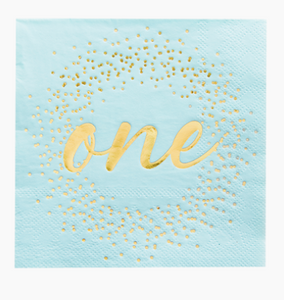 Onederland Beverage Napkins - Blue