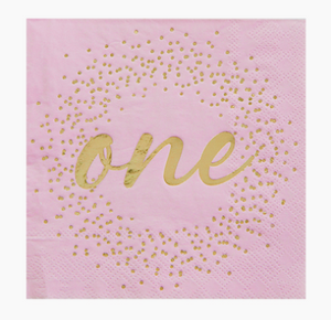 Onederland Beverage Napkins - Pink