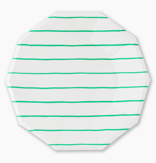 Frenchie Striped Clover Dinner Plates