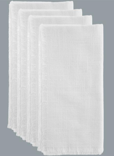 Slubbed Dinner Napkins - White