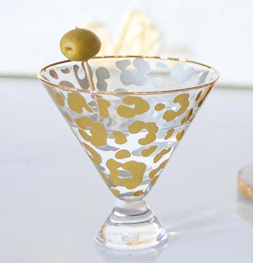 Glass Martini - Gold Leopard