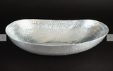 Silver Hammered Oval Bowl - X-Large