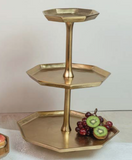 Gold 3-Tier Octagon Stand