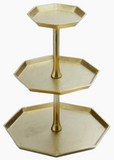 Gold 3-Tier Octagon Stand