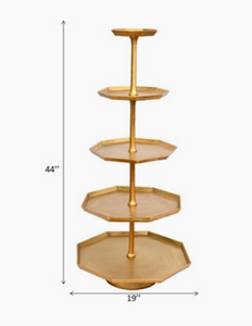 Gold 5-Tier Octagon Stand