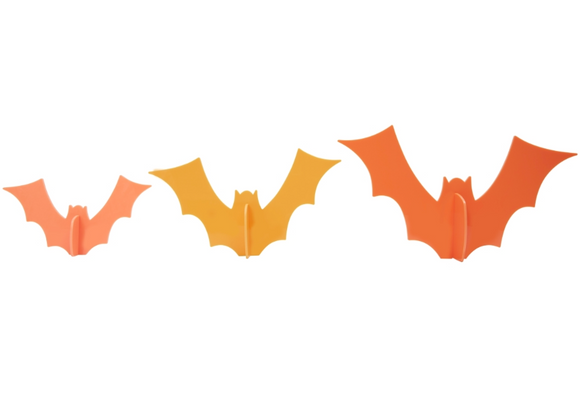 Acrylic 3D Bats - Orange/Yellow/Peach