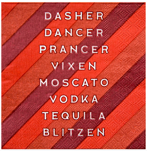 Dasher Dancer Beverage Napkins