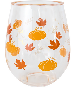 Pumpkins Stemless Wine Glass