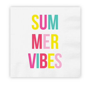 Summer Vibes Neon Beverage Napkins