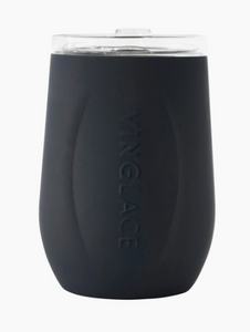 Black Stemless Wine Glass