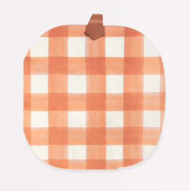 Gingham Pumpkin Diecut Napkins