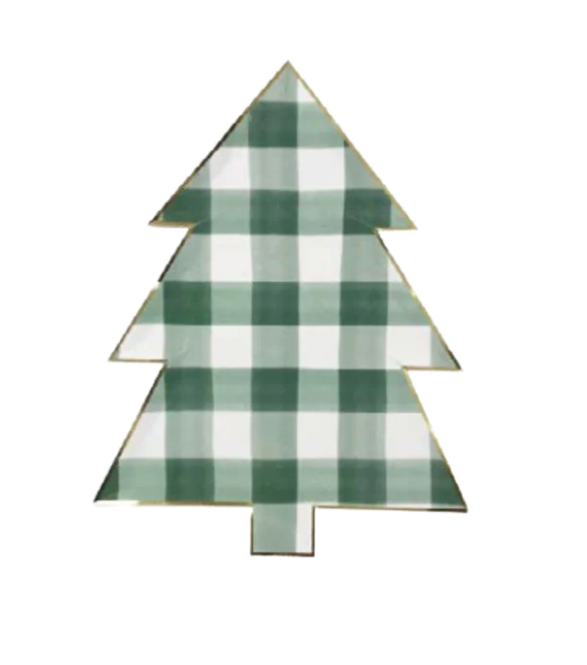 Gingham Tree Diecut Plates