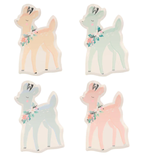 Pastel Deer Diecut Plates