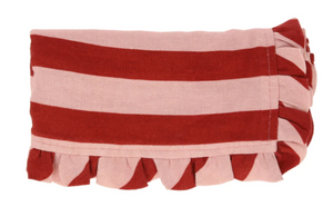 Red & Pink Stripe Ruffle Napkins