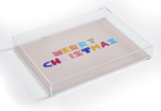 Merry Christmas Acrylic Tray - Small