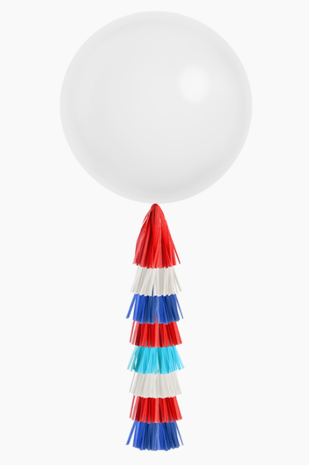 JumboBalloon & Tassel Tail - Red, White, and Blue