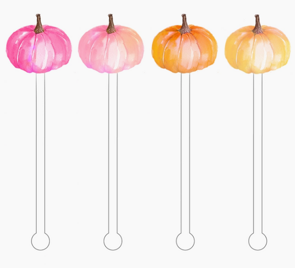 Ombre Pumpkins Acrylic Stir Sticks