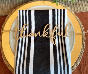 Thanksgiving Plate Decor - Black/Thankful