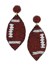 Beaded Football Earrings