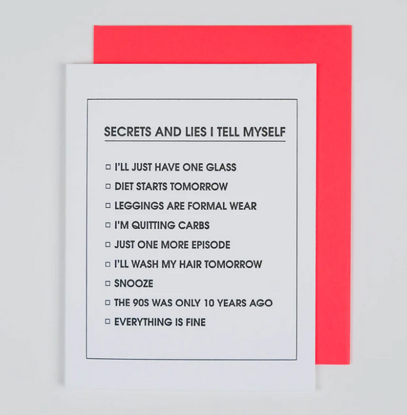 Secrets and Lies Checklist Card