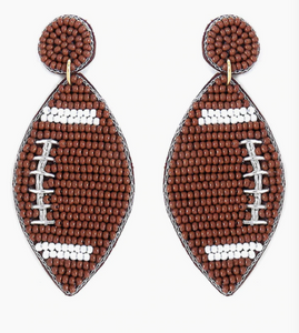 Beaded Football Earrings