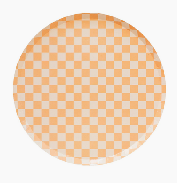 Peaches N' Cream Checkered Side Plates