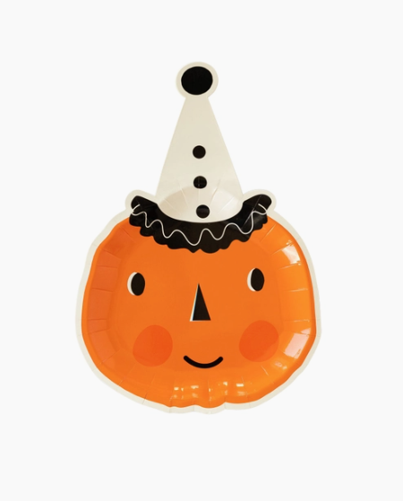 Vintage Halloween Pumpkin Diecut Plates