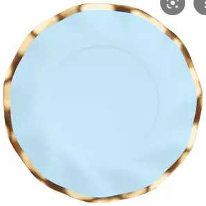 Everyday Sky Blue Wavy Dinner Plates