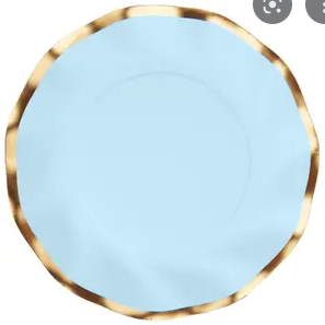 Everyday Sky Blue Wavy Salad Plate