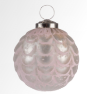 Scalloped Glass Ornament - Blush