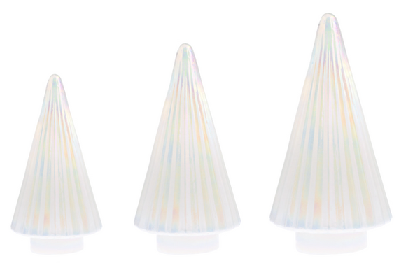 Fluted Mercury Glass Tree - Iridescent Pearl