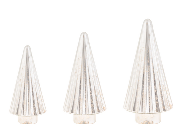 Fluted Mercury Glass Tree - Silver