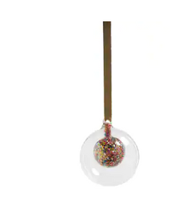 Double Glass Sequin Ball Ornament