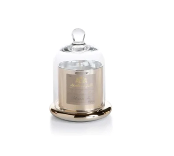 Apothecary Guild Scented Candle Jar with Glass Dome - Siberian Fir/Gold