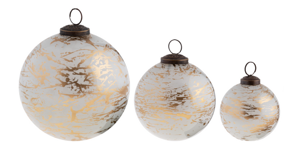 Gold Splatter Glass Ornament